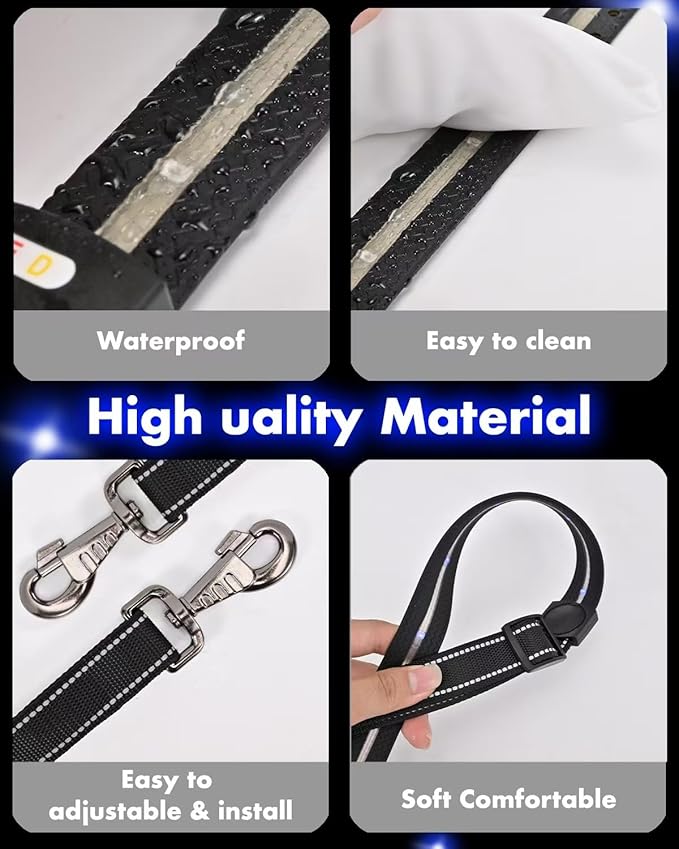 5pcs 7 Colors in 1 LED Horse Tack Set, USB Rechargeable Light up Breastplate Collar & Leg Band, Adjustable Equestrian Visble Safety Gear for Night Horse Riding