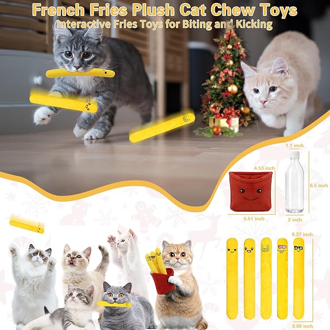 6 Pack Catnip Toys for Cats, Funny Cat Kicker Toys Filled with Organic Catnip, Interactive Kitten Teething Chew for Indoor Kitty Birthday
