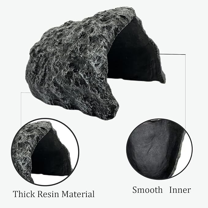 Large Reptile Hide Resin Snake Hides for Ball Pythons, Bearded Dragons, Leopard Geckos - Realistic Simulation Rock Hideouts