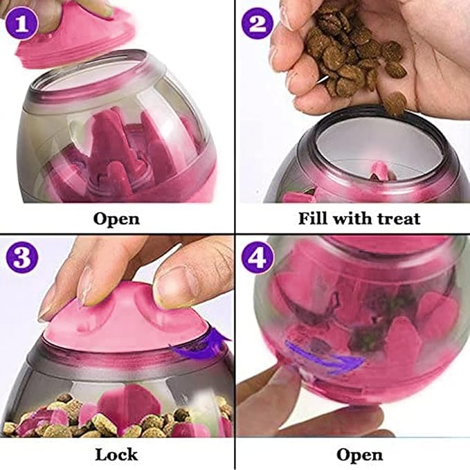 SunGrow Puppy, Small Dog Breeds, and Pocket Pet Treat Ball, Boredom Buster Ends Naughty Chewing and Bloat, Encourages Exercise, Interactive Puzzle Feeder Ideal for Rabbits, Rats, and Hamsters, 4.6”