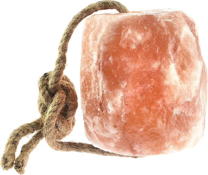 UMAID Himalayan Salt Lick 3 lbs On Rope for Horse, Deer, Goat, and Livestock Animals - Himalayan Salt Block 6 Pack