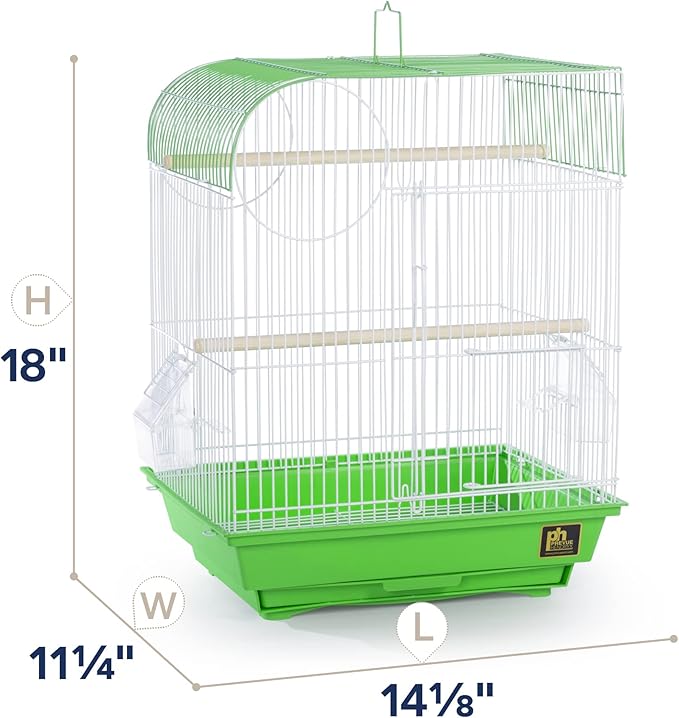 Prevue Pet Products South Beach Flat Top Bird Cage, Lime Green (SP50091),14 1/8" L x 11 1/4" W x 18 1/8" H