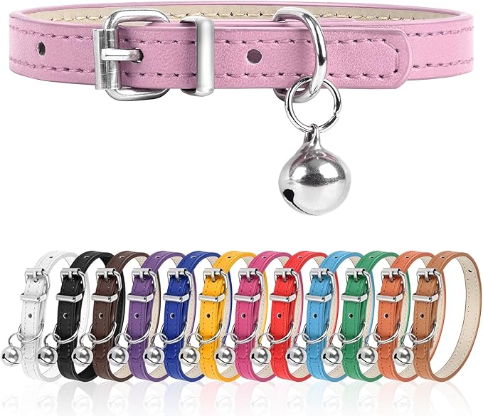 S Dog Collar for Small Dogs Adjustable Dog Collars Cat Collar for Small Medium Large Dogs 3/8 inch Width (Pink, S)