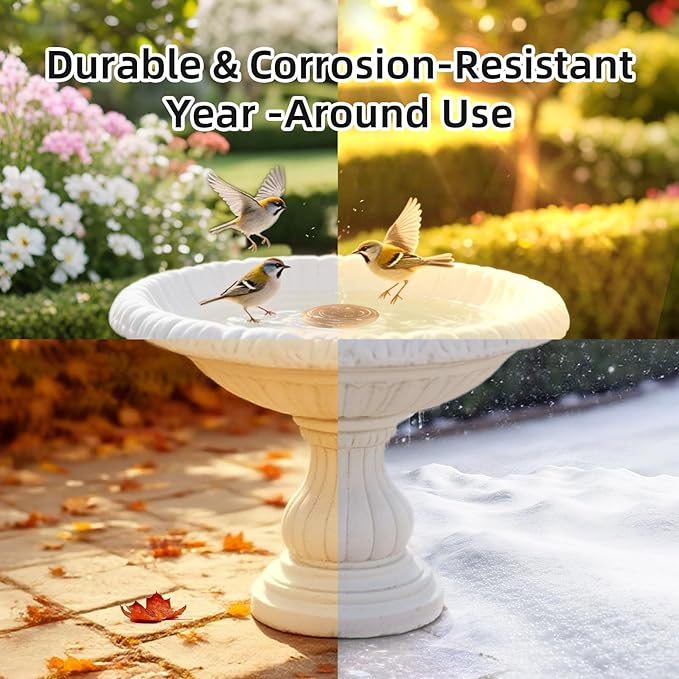 Bird Bath Copper Disk, Pure Copper Bird Bath Purification Disc, Save Cleaning Time, Chemical Free,Safe Natural Solution for Birdbaths Bowls&Waterfall Fountain, Year-Round Use (3 pcs)