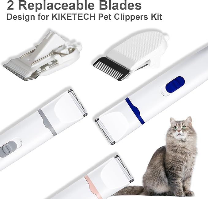 KIKETECH Dog Clippers Blade for Grooming, Replacable Safe & Sharp, 304 Stainless Steel and Ceramic, Blade Width 1.25" Compatible with Masagotti Dog Hair Clippers Kit, 2 Packs
