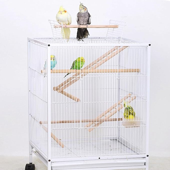 3pcs Natural Wooden Bird Ladder Birdie Basics Perch for Cage Parrots Parakeets Cockatiels Climbing Accessories Wood Perch (6 Step 7 Step 8 Step)
