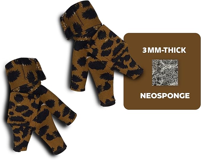 Chicken Shoes for Injured Feet – Protective Neoprene Footwear for Chicken, Open-Toe Design for Bumblefoot Relief, Made in USA - Standard, 3" Max. Inside Width, Leopard