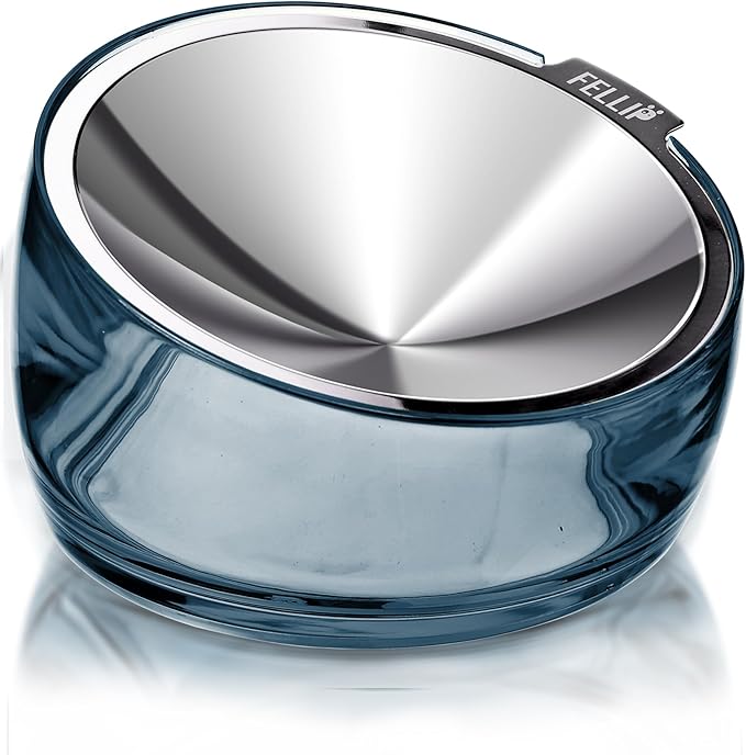 Felli Oblik Elevated Cat Food Bowls 304 Stainless Steel Removable Flat Dish for Whisker Fatigue & Dishwasher Easy Clean, Raised Tilted Stand Non Slip + Wide Metal Plate Anti Vomit (0.5Cup, Shadow)