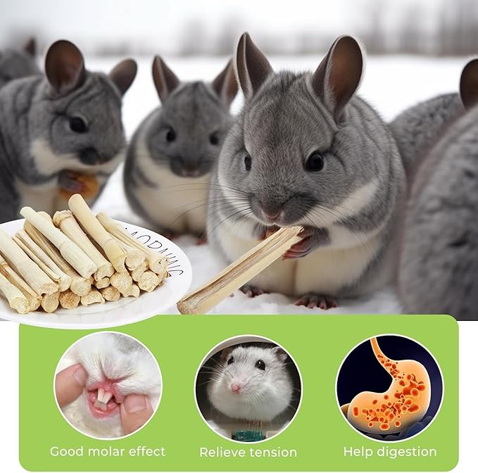 William Craft 500g Snacks Sweet Bamboo Chew Toy for Rabbits Chew Sticks for Hamster Chinchilla Guinea Pig,Molar Treats Snack for Small Animals