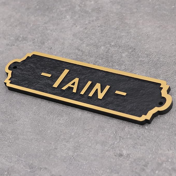 Acrylic Horse Stall Name Plate, 2.4" x 8" Personalized Stall Signs, UV Protected, Custom Pet Name Sign, All Weather Adhesive, Mounting (Gold, Style 4)