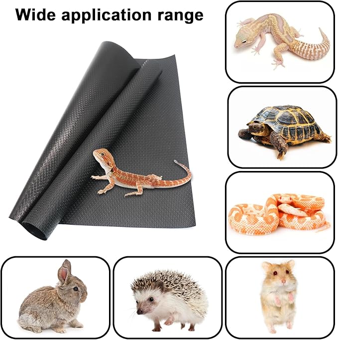 Reptile Carpet Reptile Mat 2 Pack Bearded Dragon Leopard Gecko Substrate Bearded Dragon Tank Flooring Snake Tortoise Bedding Bearded Dragon Tank Accessories 17.5’’ x 79.7’’ -Two-Tone