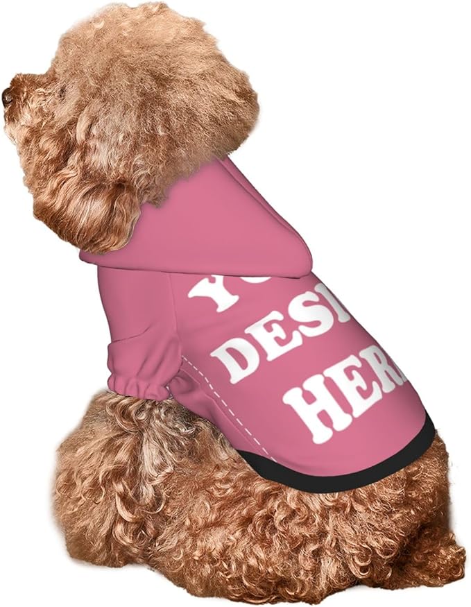 Personalized Chihuahua Dog Hoodie, Custom Pet Warm Sweatshirt Costume with Name Number Photo, Customize ID Clothes for Pupppy Kitten Dogs Cats, DarkPink, XXS