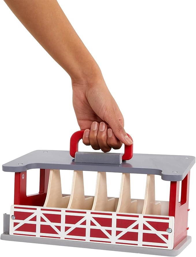 Terra by Battat – Wooden Farm Playset with 6 Toy Horses & Detailed Barn, Portable Equestrian Stable for Imaginative Play, Durable Farm Animal Figurines & Carry Handle, Playset for Toddlers 3+ Years
