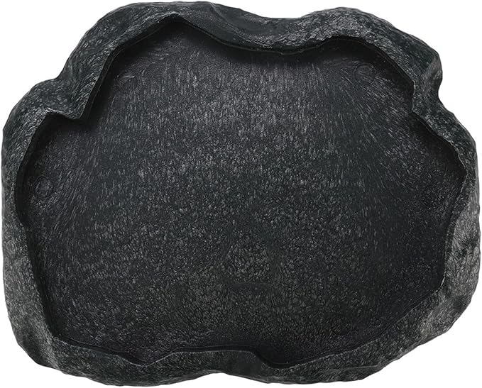 Reptile Feeding Bowl, Tortoise Water Bowl Food Bowl, Reptile Feeder Feeding Dish, Reptiles Water Tray for Reptile Scorpion Lizard Pets Plies(Dark Green M)