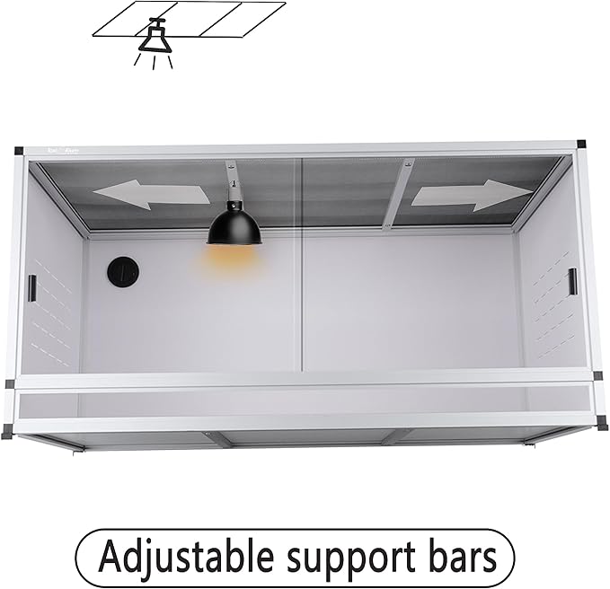 PVC Reptile Enclosure 40*17*17" Large Reptile Terrarium Habitat Tank for Bearded Dragon Gecko Lizard Snake, 50 Gallon Wide Breeding Lounge Vivarium Area with Sliding Doors Lock for Crawling Pet