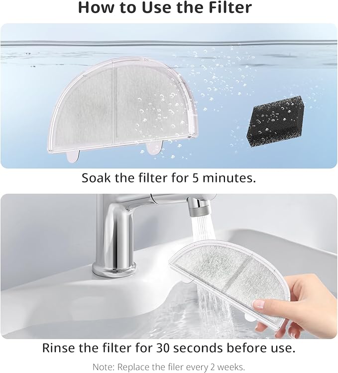 3 Pack Cat Water Fountain Filter, Replacement Filters for WF20/CF20 Wireless Pumps Cat Water Fountain,Triple Filtration System (3 Pcs Sponges)