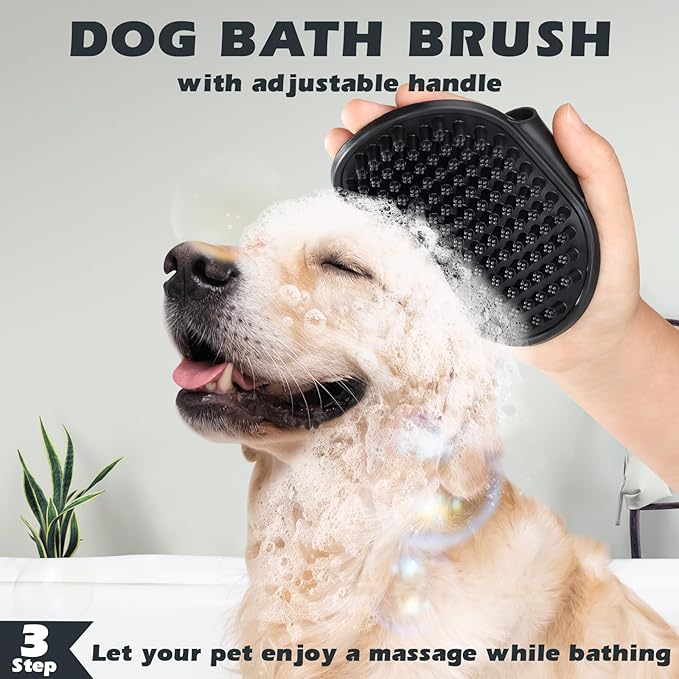 3PCS Self Cleaning Slicker Brush & Pet Grooming Rake & Bath Brush for Dogs,Cats and Horses | Double-Sided Dematting Comb & Skin Friendly Deshedding Grooming Tool | Pet Supplies (Purple Black)