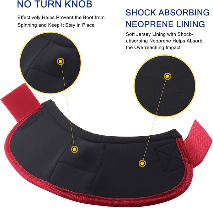 Equine Ballistic Overreach Bell Boots - No-Turn Horse Hoof Protection Boots (Sold in Pairs) WineRed X-Large
