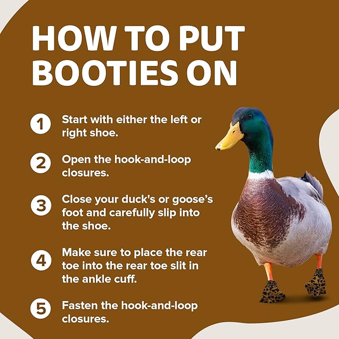Duck Shoes for Injured Feet – Protective Neoprene Footwear for Ducks, Protective Shoes for Birds with Injured feet, Bumblefoot Relief - XL, 5.75” Max. Inside Width - Leopard