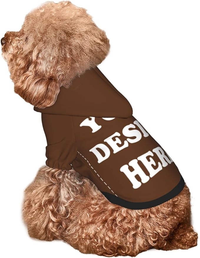 Personalized Chihuahua Dog Hoodie, Custom Pet Warm Sweatshirt Costume with Name Number Photo, Customize ID Clothes for Pupppy Kitten Dogs Cats, Chocolate, XL
