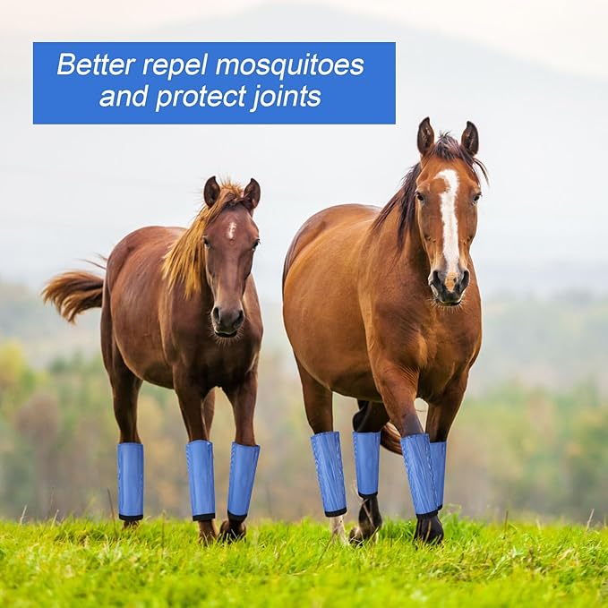 Set of 16 Mesh Fly Boots for Horse Breathable Mesh Horse Boots Protective Horse Leg Wraps Horse Leggings for Preventing Flies and Mosquitoes Bites