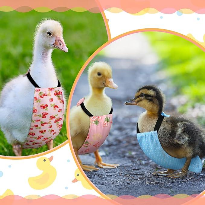 6 Pcs Chicken Diapers for Hens Rooster Ducks Reusable Washable Duck Diapers with Bow Tie for Ducklings Hens Goose Poultry Adjustable Clothes for Hen Rooster Chicken(Cute,S)