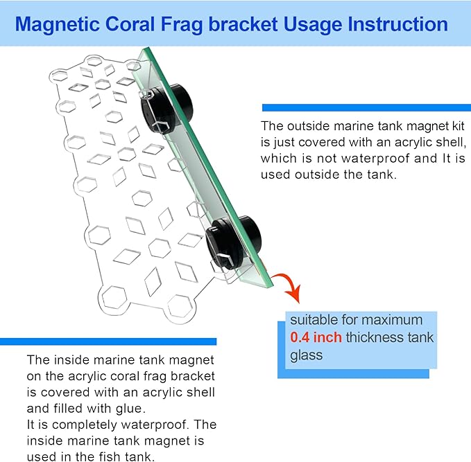Aquarium Choice Coral Plug Holder Coral frag Rack Magnetic Holder Reef Magnets Holder for frag Rack (Coral Holder with 19 frag Plug)