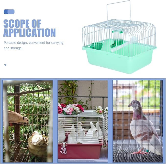 balacoo Portable Bird Cage with Feeder and Water Dispenser Spacious Travel Carrier for Parakeets Lovebirds and Birds Metal Construction for Outdoor Adventures