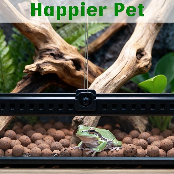 Halatool Reptile Substrate 4QT Leca Balls Terrarium Bedding Organic Hydroton Clay Pebbles Bioactive Drainage Layer for Terrariums & Vivariums Leopard Gecko Tortoise Frog Lizard Ball Python