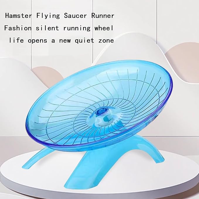 7 Inch Silent Hamster Wheel - UFO Exercise Wheel for Small Animals (Blue, Ultra Quiet & Safe)