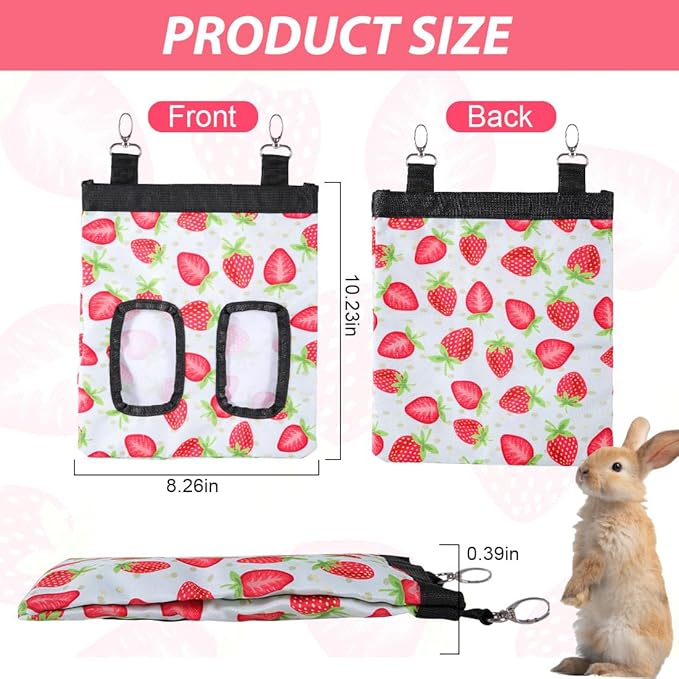 DZWLKJ Rabbit Hay Feeder, 600D Polyester, Hay Feede, Watermelon, Rabbit, Guinea Pig, Chinchilla, Hamsters, Small Pets, 1 Pack, Foldable, Lightweight