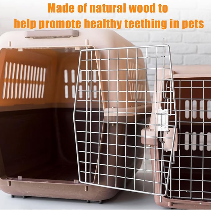 Rotating Natural Wood Chinchilla Chew Toys, Interactive Enrichment Rat Enrichment Toys for Teeth Grinding, Hanging Exercise Chinchilla Cage Accessories Wheel for Hamster Guinea Pig (6.3 in)