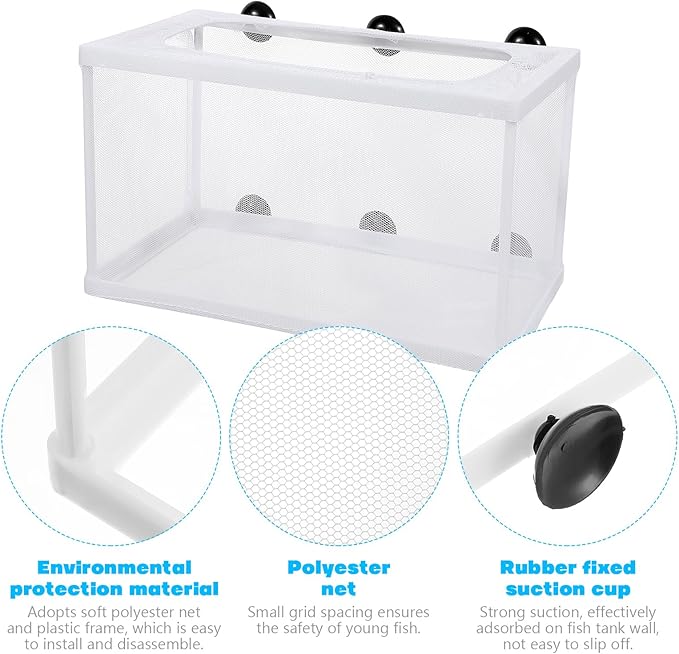 2pcs Fish Hatchery Box Aquarium Separation Net Nylon Incubator Mesh - Large Size