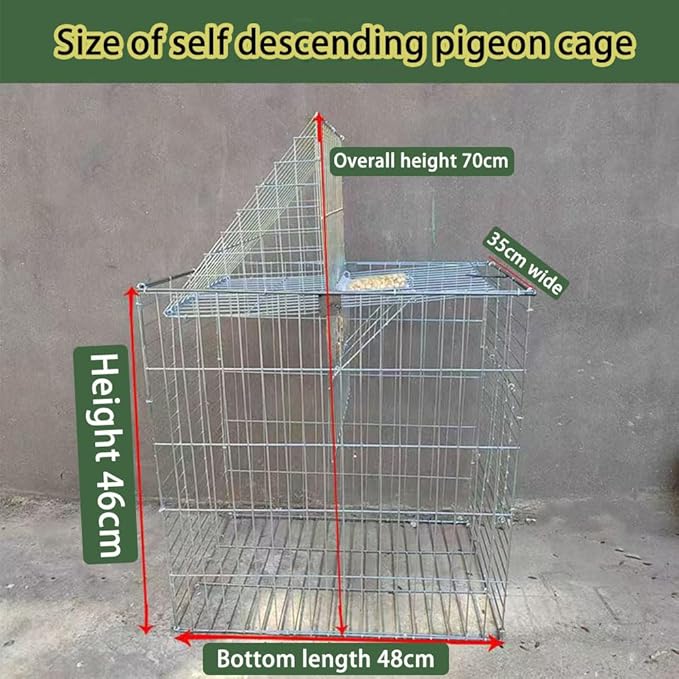 Pigeon Cage, Household Automatic Sky Falling Bird Container Rotating Flip Board Outdoor, Breeding Farm Specific Pigeon Coop,Pigeon Trap with Escape.