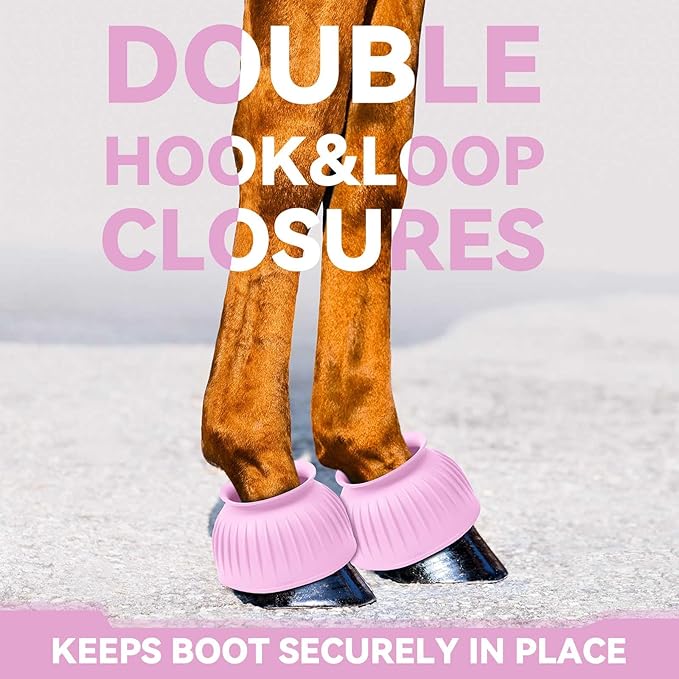 Abbylike Bell Boots for Horses 1 Pair/2 Pair Available, Protect Against Hoof Impact Trauma, Rubber Bell Boots Horse Care for Turnout, No Rub Design Wrap Hook and Loop