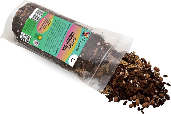 Premium Orchid Soil Mix by Gardenera - Hand Mixed New Zealand Pinus Radiata 100% Natural Potting Soil Bark Mix - for Phalaenopsis Orchid - 5 Quart - Made in USA