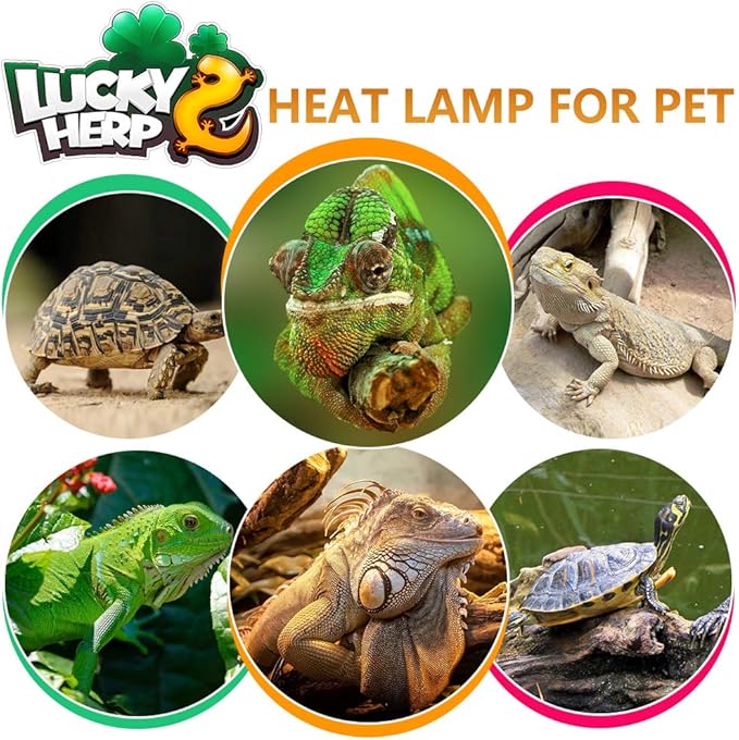 LUCKY HERP 125 Watt UVA+UVB Vapor Heat Lamp Bulb, High Intensity Self-Ballasted Heat Basking Lamp/Bulb/Light for Reptile and Amphibian, Sun Lamp for Bearded Dragon Lizard Turtle