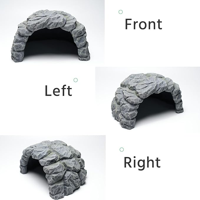 Resin Reptile Hideout Cave,Natural Habitat Decor for Bearded Dragon, Leopard Gecko, Lizards & Turtles,Terrarium Tank Accessories