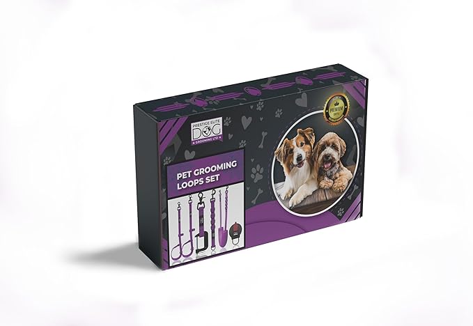 Prestige Elite - Grooming loops for Dogs, Groomers Helper, Grooming Loops for Pet Groomers Adjustable Bio Thane Dog Grooming Loop, Belly Strap, Grooming Noose, Waterproof Extension Strap & Suction Cup