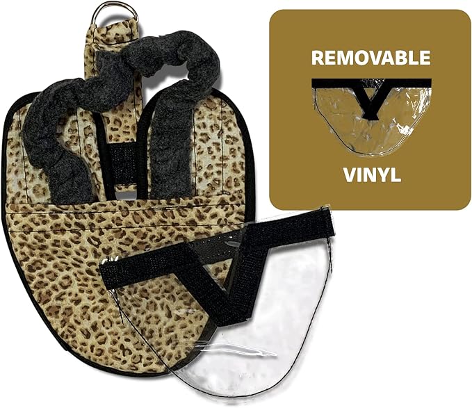 Hen Holster Wrap-Around Bird Diaper & Harness for Larger Pigeons, Small Breed - with Removable Liner, Adjustable Fit for Outdoor Adventures & Indoor Use, Easy to wear - Leopard, XS