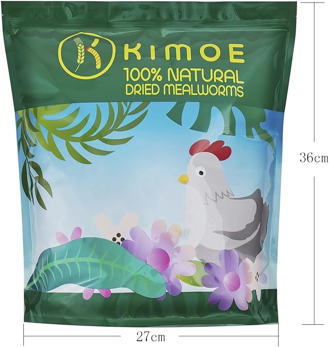 kimoe Non-GMO Bulk Dried Mealworms 5lbs Bag for Chickens, Ducks & Wild Birds — 100% Natural High-Protein Feed to Boost Egg Production, Feather Health & Immunity