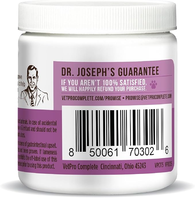 Dr. Joseph's VetPro Complete Dog Hip and Joint Supplement, 60 Count, Chicken Flavored Pain and Inflammation Relief Chews with Glucosamine, Chondroitin, MSM, Turmeric, Vitamin C, Omega 3