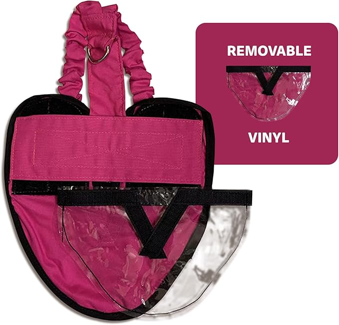 Hen Holster Wrap-Around Bird Diaper & Harness for Hens, Roosters, Ducks, Geese - with Removable Vinyl Liner, Adjustable Fit for Outdoor Adventures & Indoor Use - Easy to wear - Large, Pink