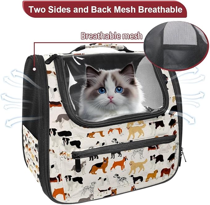 Dog Cat Backpack Carrier, Breathable Cat Carrier Large Space Bubble Pet Backpack for Kitty Small Dog