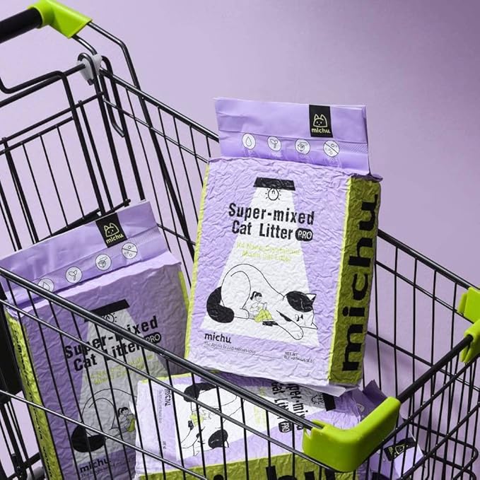Tofu Cat Litter Natural Clumping Tofu Cat Litter 5.5lb/88oz 5 Scents (Peach + Mixed, 2 Pack)