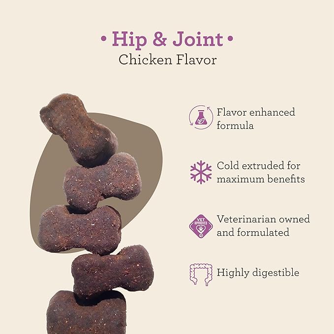 Dr. Joseph's VetPro Complete Dog Hip and Joint Supplement, 60 Count, Chicken Flavored Pain and Inflammation Relief Chews with Glucosamine, Chondroitin, MSM, Turmeric, Vitamin C, Omega 3