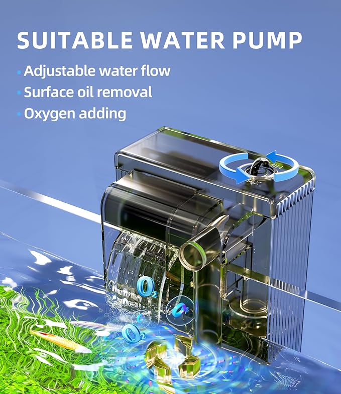 3 Gallon Fish Tank Aquarium Kit with Filter, Heater, LED Light with Timer, Siphon Vacuum Cleaner, Lid, Self-Cleaning Glass Rimless Betta Tank