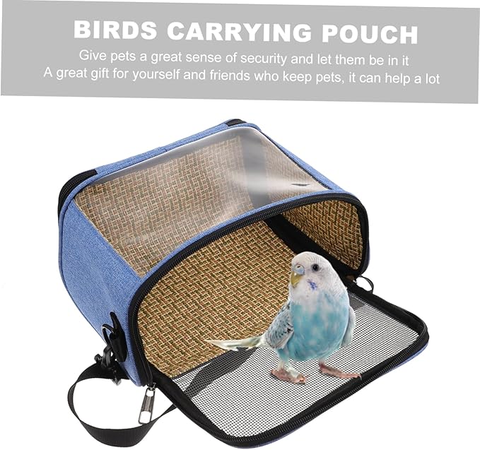 balacoo 1pcs Transparent Parrot Carrier Bag Breathable Outdoor Tote Straps Comfortable Crossbody Pet Pouch for Travel Hiking Camping for Birds Cockatiels and Pets
