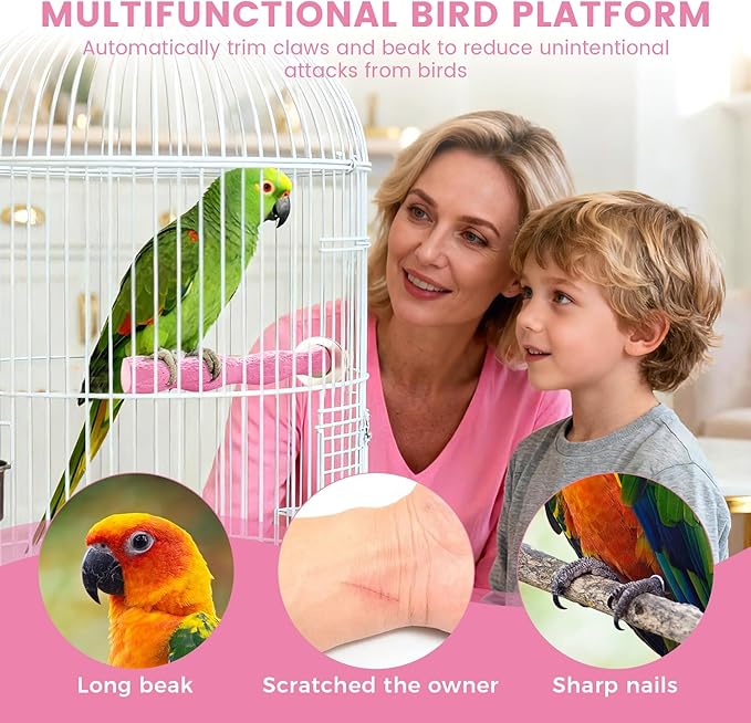 2pcs Bird Beak Grinding Stone, Anti-Slip Parakeet Nail Trimming Stick Resin, Bird Parrot Cage Perch Stand Platform Foot, Claws Trimmer Chewing Toys for Budgies, Parakeets, Cockatiels, Conures