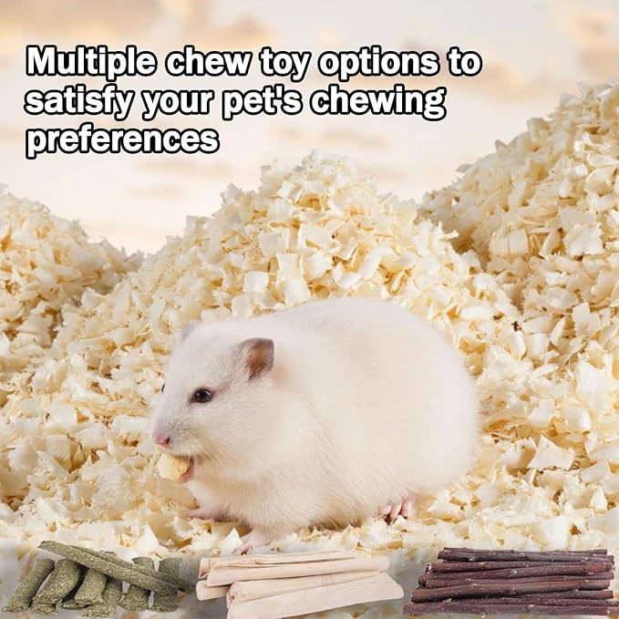 300g Rabbit Chew Toys,Apple Wood Sticks with Sweet Bamboo,Grass Rolls for Guinea Pigs Teeth Care Hamster Hedgehog (0.66lb)